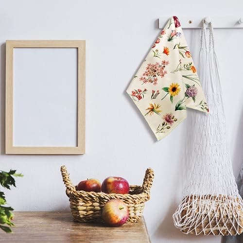 Preboun Set of 4 Vintage Wildflower Dish Towels for Kitchen Decorative 16 x 24 Inch Floral Kitchen Towels Hand Floral Bath Towels Dish Cloth for Cooking Tea Bathroom Woman Guest Housewarming Gift thumbnail 6