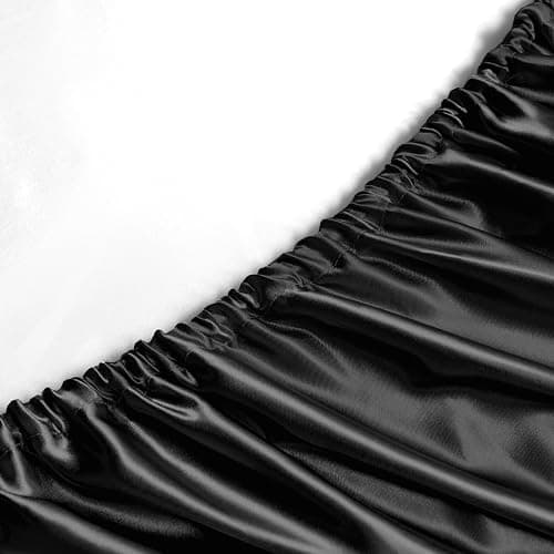 GOLAL Satin Sheets Queen Size - 4 Pieces Luxury Silky Soft Bed Sheets, Wrinkle-Free Black Satin Silk Sheet Set with 1 Deep Pocket Fitted Sheet, 1 Flat Sheet, 2 Pillow Cases thumbnail 7