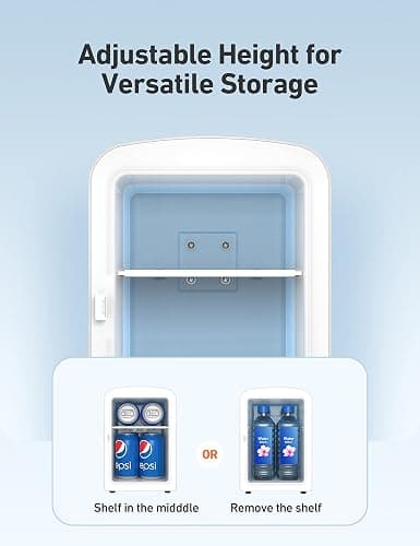 AstroAI Mini Fridge 4 Liter/6 Cans Makeup Skincare Fridge Portable Cooler and Warmer Little Tiny Fridge for Bedroom (Pink) thumbnail 5