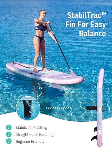 Niphean 10' Inflatable Paddle Board, Ultra-Light SUP for Beginners | Versatile Yoga Paddle Board with Durable SUP Accessories, 400lbs Capacity, Stand Up Paddle Boards for Adults & Youth thumbnail 4
