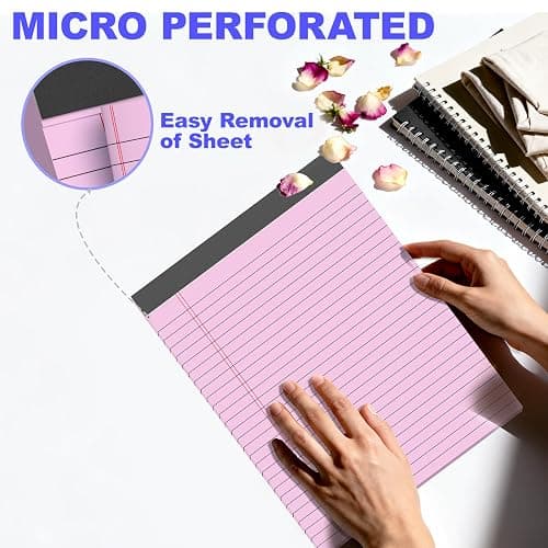Gehanfai 3 Pack Colored Legal Pads 8.5 x 11 Inch, Wide Ruled Notepads Lined Memo Note Pads, 8.5x11 Inch Micro Perforated Writing Pads 30 Sheets Per Pad for Work Study Daily Note Taking List thumbnail 4