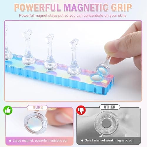 BAGTeck Nail Stand for Press Ons, Nail Holder for Painting Nails, Press on Nail Holder, 1 Heart Shaped Acrylic Magnetic Nail Stands for Nail Art with Double-sided Tape Home Salon DIY Display Supplies thumbnail 4