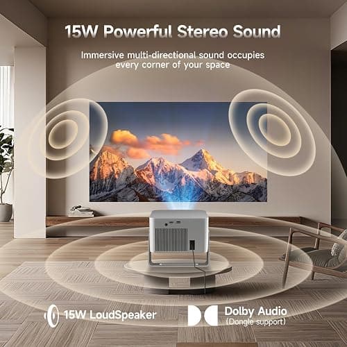 Magcubic Smart Projector 4K Support, Portable Projector with Wifi and Bluetooth, TV Stick Built-in, Auto Focus & Obstacle Avoidance, 650 ANSI, Voice Control, Home Theater Movie Proyector Outdoor thumbnail 6