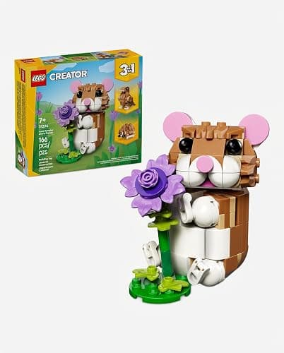 LEGO Creator 3 in 1 Cute Hamster with a Flower Building Toy for Girls & Boys, Ages 7+ - Kids Build a Hamster, Hedgehog or Eagle Animal Figure - Gift Idea for Birthdays - 31376 thumbnail 7