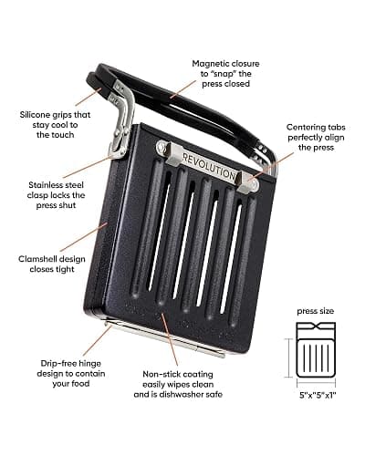 Revolution Toastie Press (Works With All Toasters) Conveniently Toast Delicious Grilled Cheeses, Quesadillas, and Paninis in Your Toaster thumbnail 3
