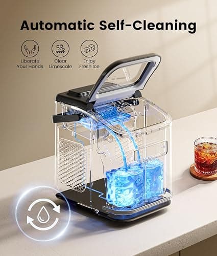 ecozy Smart Ice Makers Countertop, Portable Ice Maker with App Remote & Voice Control, 9 Bullet Ice Cubes in 6 Mins, 26lbs/24Hrs, Self-Cleaning, Quiet Ice Maker Machine for Home Kitchen Office RV thumbnail 7