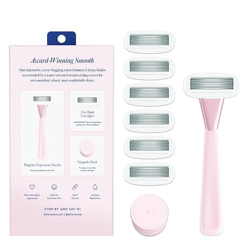 Athena Club Women's Razor Shave Kit, 1 Rose Razor Handle + 6 Blade Refills thumbnail 6