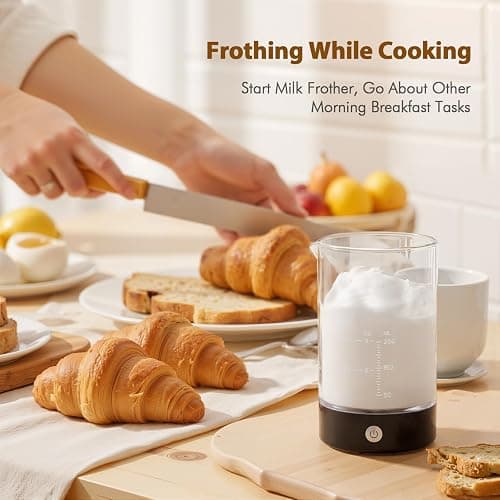 IDOSF Cold Foam Maker Frother Blender for Coffee - Handheld-Free - One-Button Battery Powered - Frother for Cold Foam - Ideal Gift (Smoky Black) thumbnail 6