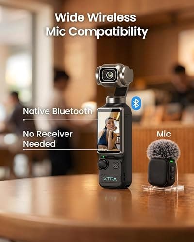 Xtra Muse with Mini Tripod Combo, Vlogging Camera with 1'' CMOS & 4K/120fps Videos, Pocket Camera with 3-Axis Gimbal Stabilizer, Fast Focusing,Digital Video Camera for Photography, Digital Camera thumbnail 5