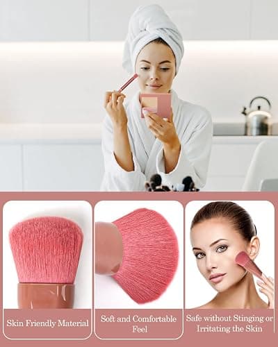 PGRODE Travel Size Makeup Brushes Mini Set with Hard Case and Built-in Mirror, 5Pcs Small Cosmetic Brushes, On the Go Brush Travel Essentials kits for Women, Girls Gift (Sky Blue) thumbnail 4