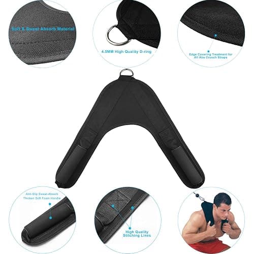 YCYU Ab Crunch Harness Cable Attachment Ab Exercise Cable Machine Gym Workout Abdominal Crunch Core Muscle Training Equipment thumbnail 2