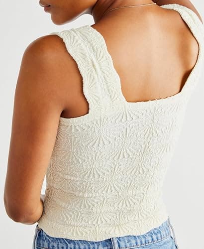 Square Neck Crop Tank Tops Slim Fit Crop Cami Tops thumbnail 2