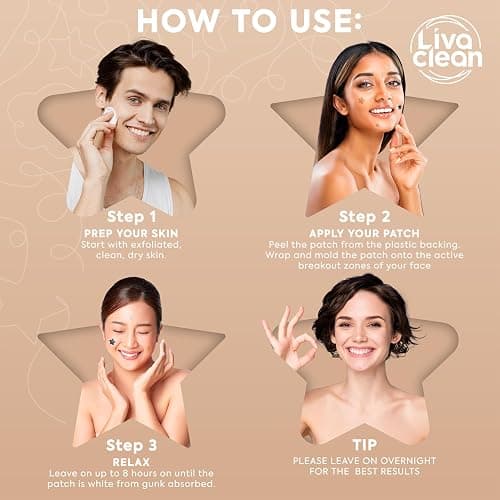 LivaClean 240 CT Neutrals Pimple Patches for Face w/Salicylic Acid & Tea Tree, Hydrocolloid Acne Patches Cute Star Pimple Patch for Healing, Cute Face Stickers, Zit Patch thumbnail 3