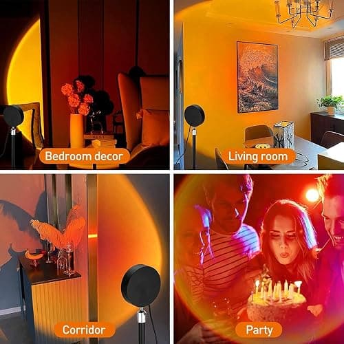 Sunset Lamp Projection, Sunset Night Light Rainbow Projector 180° 16 Color Changing 4 Modes, Vlog, Photography, Decorative, Party Decor, Gift for Women(16 Color) thumbnail 2