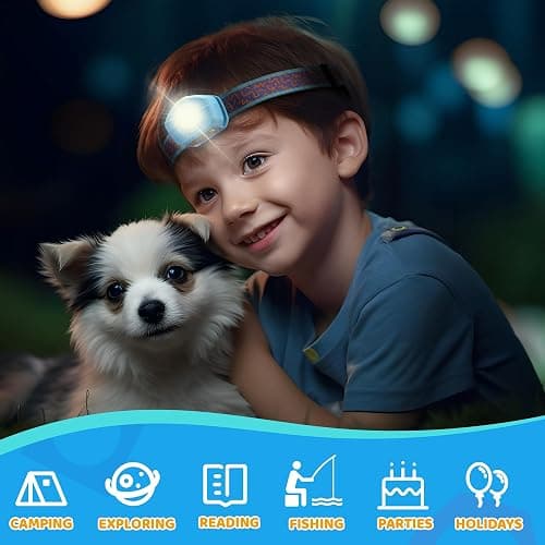 EverBrite LED Headlamp Rechargeable Kids Headlamp with RGB Mode and Adjustable Headband, 3 Modes Multicolor Headlamp for Camping, Reading, Exploring, Halloween, Christmas thumbnail 7