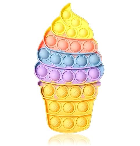 Kids Push Bubble Fidgets Toys, Cute Ice Cream Cone Sensory Toy Gift for Toddler Boys Girls Age 3 4 5-7 Party Favors Classroom Prize Stress Relief OfficeTravel Stuffer - Image 1