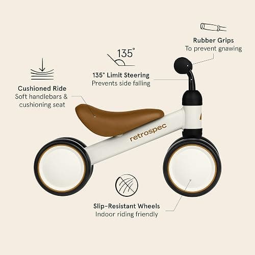 Retrospec Cricket Baby Walker 4-Wheel Balance Bike for Ages 12-24 Months Toddlers | First Birthday Gift - Toddler Bicycle Toy for 1 Year Old’s - Ride On Toys for Boys & Girls - Eggshell - One Size thumbnail 4