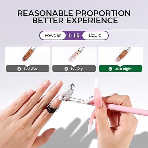 VANSISOS Acrylic Nail Kit: 30g Clear Acrylic Powder and 75ml Liquid Set with Nail Brush and Forms Nails Extension Kit for Beginners for Home DIY Salon Nails Application thumbnail 4