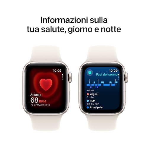Apple Watch SE (2ª gen.) GPS 40 mm Smartwatch con cassa in alluminio Galassia e Cinturino Sport Galassia - M/L. Tracker per il fitness e il sonno, app Battito, Rilevamento incidenti, display Retina thumbnail 5