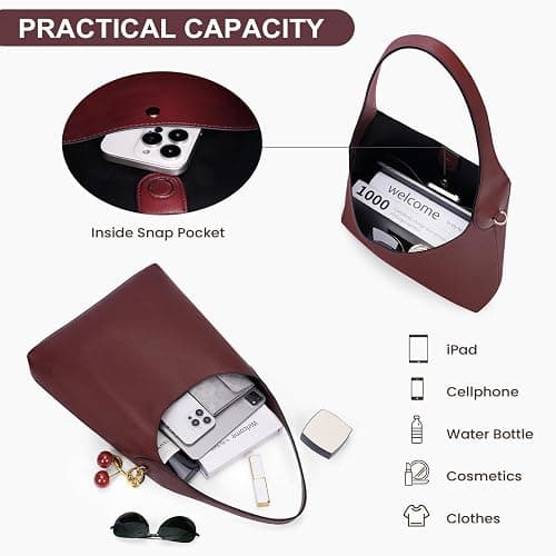 HICARRY Faux Suede Hobo Bags Vegan Leather Shoulder Bag Tote for Women Medium Slouchy Designer Handbags Purses Fall Fashion thumbnail 5