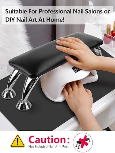 (MAT ONLY) Nail Art Table Mat, Nail Arm Rest Pad for Acrylic Nails, Soft Microfiber PU Leather Nail Mat for Table, Foldable Nail Hand Rest Pillow Manicure Pad, Acrylic Nail Desk Mat for Nail Cushion thumbnail 2