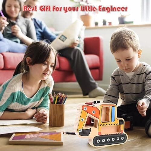 Victse Montessori Spielzeug ab 3 4 5 Jahre, Bagger Spielzeug ab 3 Jahre, Busy Board Holz Schraubbrett Holzspielzeug, Kinderspielzeug Motorikspielzeug Lernspiele Geschenk für Mädchen Junge thumbnail 2