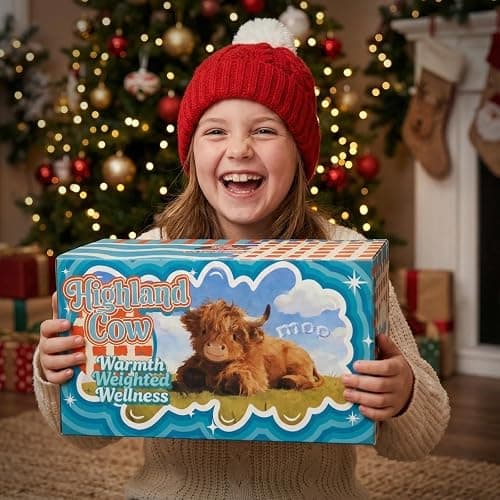 25" | 4.5 Pounds Highland Cow Weighted Stuffed Animals for Kid Adult, Microwavable Stuffed Animal Unscented, Cute Coolable Heatable Weighted Plush Warm Gifts for Christmas Birthday, Large Highland Cow thumbnail 2