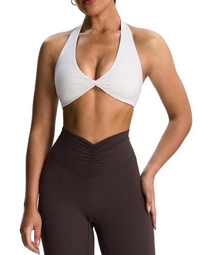 Aoxjox Women's Workout Halter Sport Bras Fitness Rosie Bra Yoga Crop Tank - Image 1