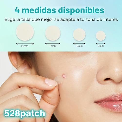 Parches Granos Acné Pimple Patches Hidrocoloide Invisibles 264 piezas | Versión día y noche Ácido salicílico y aceite de árbol de té absorbentes e impermeables 5 TAMAÑOS thumbnail 4