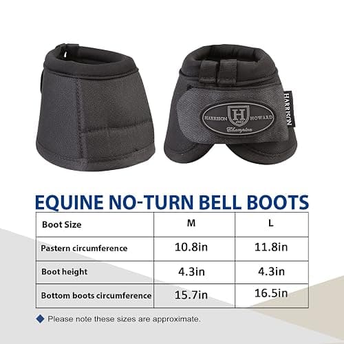 Harrison Howard Horse Bell Boots Overreach Bell Boots No-Turn Bell Boots for Horse-Durable Protective Hoof Boot thumbnail 6