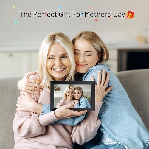 AEEZO 10.1 Inch WiFi Digital Picture Frame, IPS Touch Screen Smart Cloud Photo Frame with 32GB Storage, Auto-Rotate Easy Setup to Share Photos or Videos via AiMOR APP, Wall Mountable Black thumbnail 8