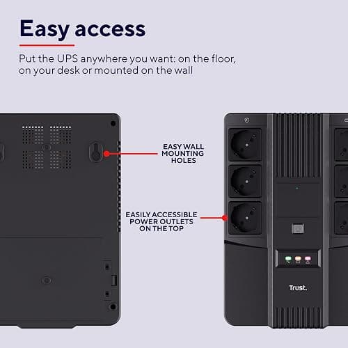 Trust Maxxon Gruppo di continuità (UPS) da 800 VA (UPS), Nero - 800VA (UPS) thumbnail 6