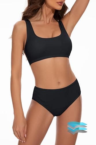 Beautikini Period Swimwear Two Piece Menstrual Leakproof Sporty Bikini Sets Bathing Suit Period Swimsuit for Teen Girls - Image 1