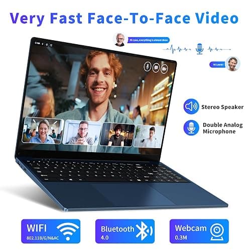 16 Inch Laptop Computer, Gaming Laptop 2025, 16GB RAM 1TB SSD, N150 Processor(Up to 3.6GHz), FHD 1920 * 1200, 180° Open, Backlit, BT4 WIFI5, Windows 11 Pro, 6000mAh/46.2Wh, Premium Navy thumbnail 6
