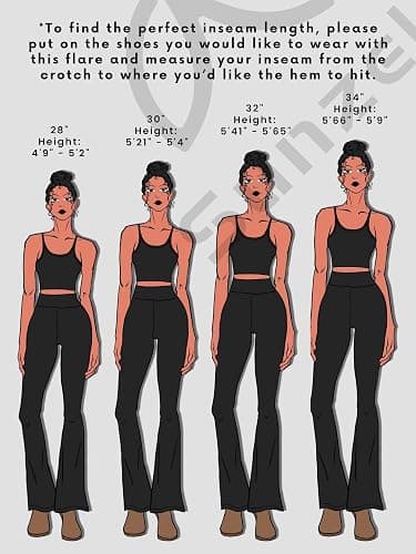 Sunzel Womens Flare Leggings No Front Seam Flare Yoga Pants with Tummy Control Crossover High Waist - 28" / 30" / 32" / 34" thumbnail 2