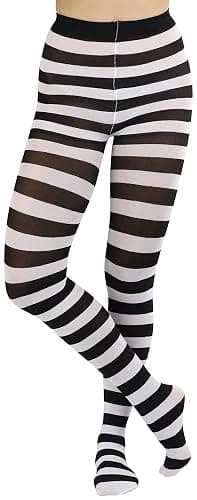 ToBeInStyle Women's Wide Horizontal Striped Opaque Tights thumbnail 4