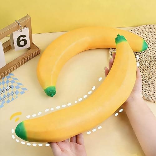 Giant Banana Squishy, Jumbo Banana Squishy Fidget Toys, Soft Banana Stress Toy for Stress Relief and Enhancement for Work School (Small-7in) thumbnail 4