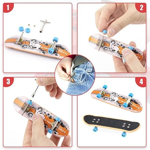 Gr8ware Finger Skateboard Ramp Set, 6 in 1 Plus 11 Buffer Plates Mini Skatepark for Fingerboard, Figure Boarding Skate Park, Fingerboard Skatepark Halfpipe Obstacle Deck for Holiday Party Favors thumbnail 8