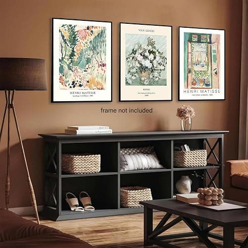 LYPHNX Sage Green Matisse Poster Wall Art Vintage Abstract Floral Prints Set of 3 Mid Century Aesthetic Flower Artwork Painting Picture Canva Decor for Living Room Bedroom Bathroom 12"x16" Unframed thumbnail 3