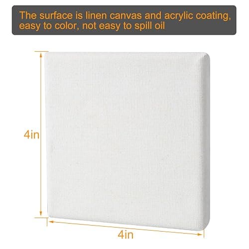 CBTONE 24 Pack Mini Canvas Panels 4" x 4", 100% Small Cotton Stretched Canvas Boards for Painting Craft Drawing Small Acrylics Canvas thumbnail 2
