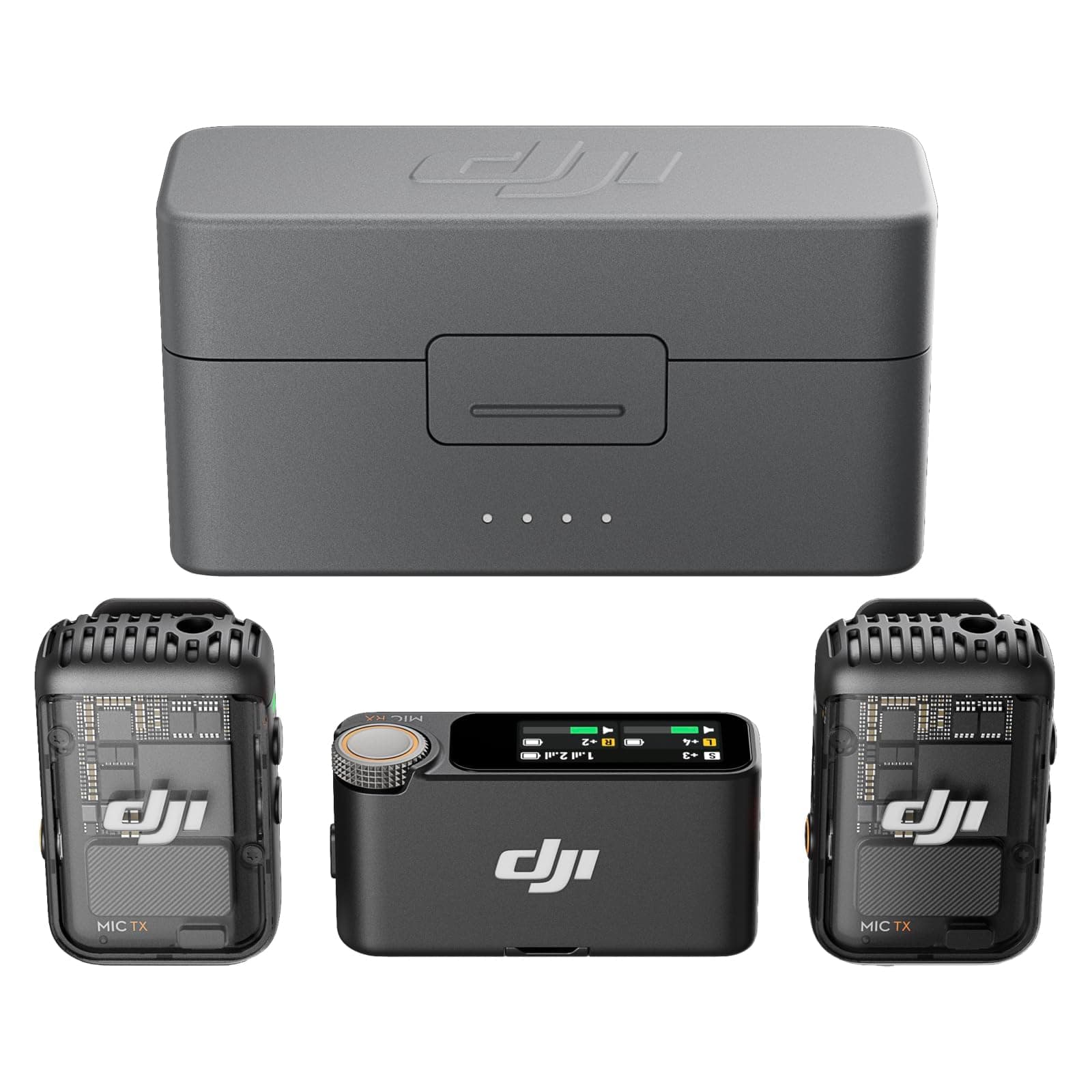 dji Mic 2 (2 TX + 1 RX + Estuche de Carga), Todo en uno, micrófono lavalier y inalámbrico, cancelación de Ruido Inteligente, grabación Interna Flotante de 32 bits, micrófono para iPhone y Android - Image 1