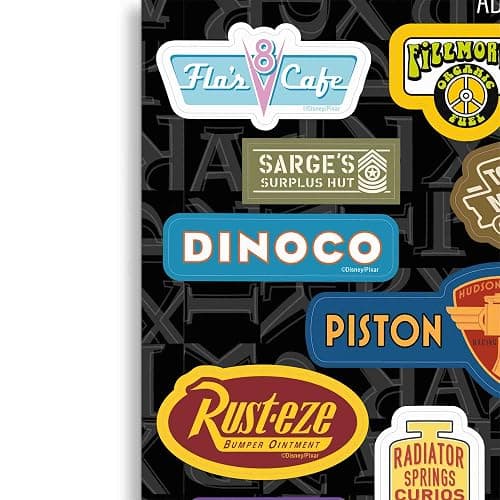 Disney Pixar Cars Brands Adhesive Vinyl Decal Pack | Vintage Set of Cars Stickers for Car or Truck, 1 pack (11 count) thumbnail 4