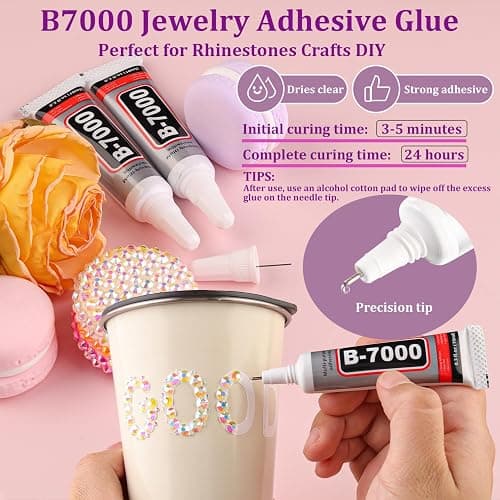 30000Pcs Resin Jelly Rhinestones with Tweezers for Crafting, Transparent AB Flatback Gems, Bedazzling Crystal with 3Pcs 10ml B7000 Jewelry Glue for DIY Crafts Clothing Tumblers Shoes Fabric Nail Art thumbnail 5