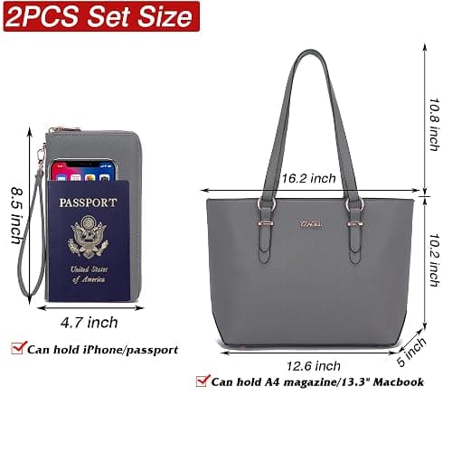 YZAOLL Purses for Women Faux Leather Medium Large Tote Satchel Shoulder Purse Handbag Wallet set thumbnail 4