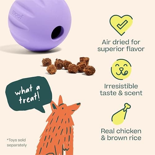 WOOF Air-Dried Puzzle Treats - Refill Treats Sized Puzzle Toys - The Perfect Dog and Puppy Training Treats - Made with Real Chicken - 5 oz thumbnail 6