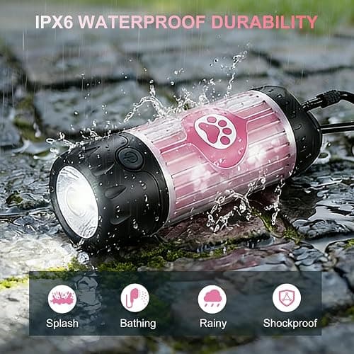 Yesbular Dog Poop Bag Holder with Flashlight 7-Color, USB-C Rechargeable Poop Bag Displenser for Leashes, IPX6 Waterproof Anti-Slip Clip Pet Waste Bag Holder for Walking (1 Dispenser, 30 Bags) thumbnail 6