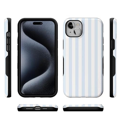 Casely iPhone 15 Case | Blue Stripes | Sunday Best | Compatible with MagSafe | Bold Protective Design thumbnail 8