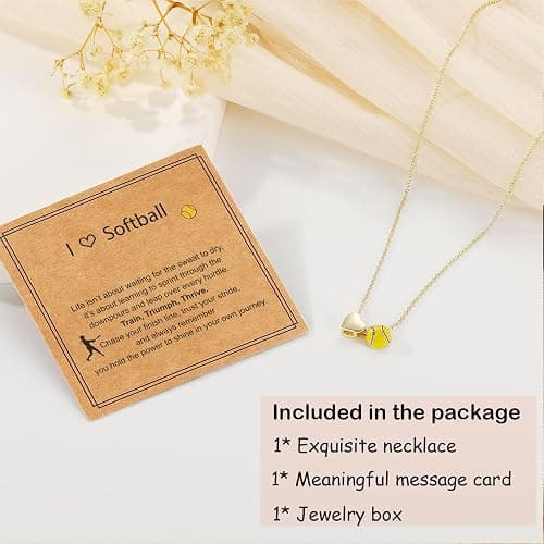 ESPVO Softball/Soccer/Volleyball/Basketball Necklace for Girls Women, Sports Accessories Jewelry Gift for Lovers 16+3 Inches thumbnail 6