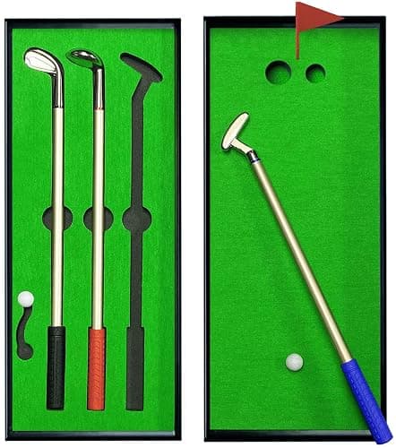 SANTA CASA Golf Pen Set & Mini Desktop Golf Putting Green Game, Funny Gifts for Golfers Adults Teens Boss Coworkers, Office Desk Toy, Stocking Stuffers, Stress Relief Gadget - Image 1