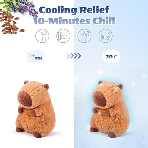 SuzziPals Heatable & Coolable Lying Capybara Stuffed Animal, Microwave Heating Pad for Period Cramps, Stuffed Capybara Plushie Cute Plushies, Stuffed Capybara Plush Capybara Gifts for Girls & Boy thumbnail 3